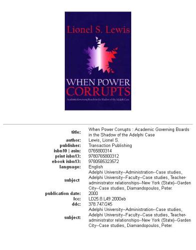 When power corrupts: academic governing boards in the shadow of the Adelphi case