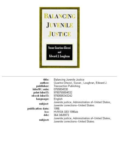 Balancing Juvenile Justice