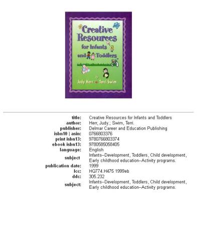 Creative resources for infants and toddlers
