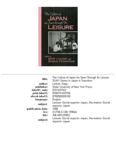 The culture of Japan as seen through its leisure