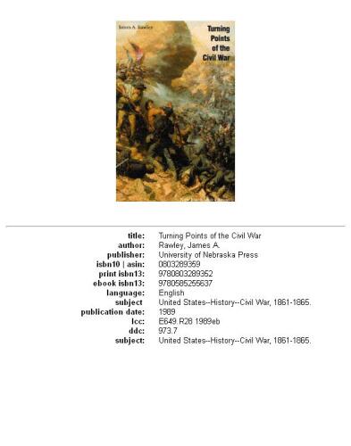 Turning points of the Civil War