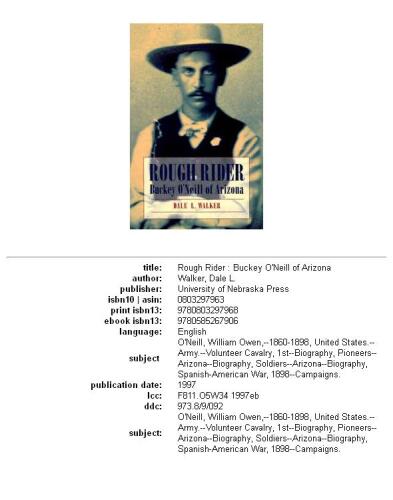 Rough Rider: Buckey O'Neill of Arizona