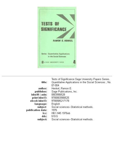 Tests of significance