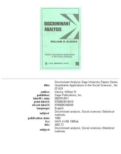 Discriminant analysis