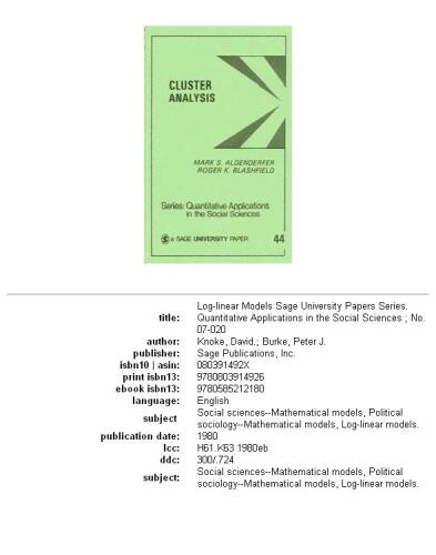 Log-linear models, Volume 20