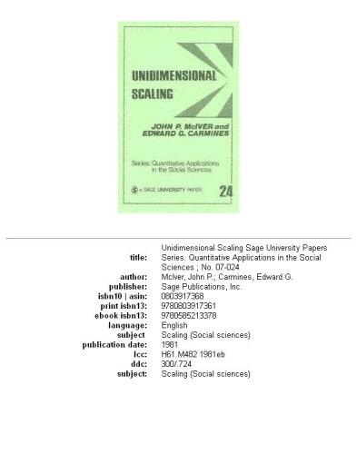 Unidimensional scaling