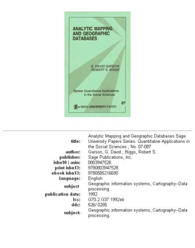 Analytic mapping and geographic databases