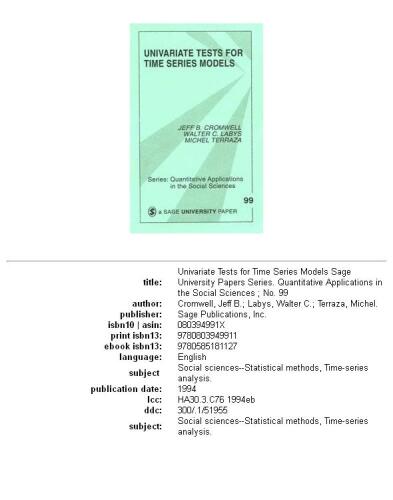 Univariate tests for time series models