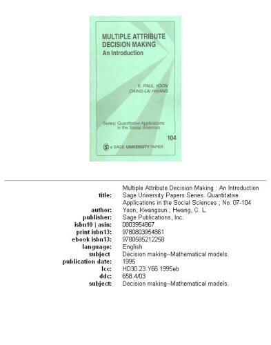 Sage university papers: Quantitative applications in the social sciences