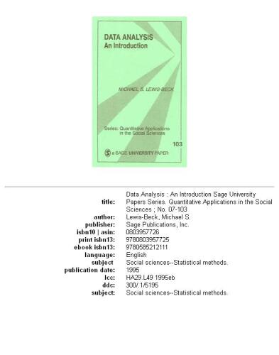 Data analysis: an introduction, Issue 103
