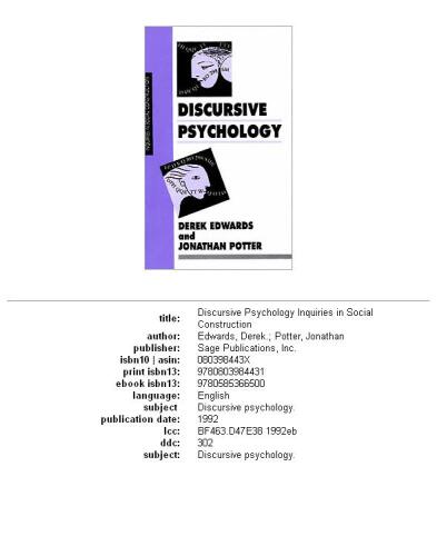 Discursive psychology