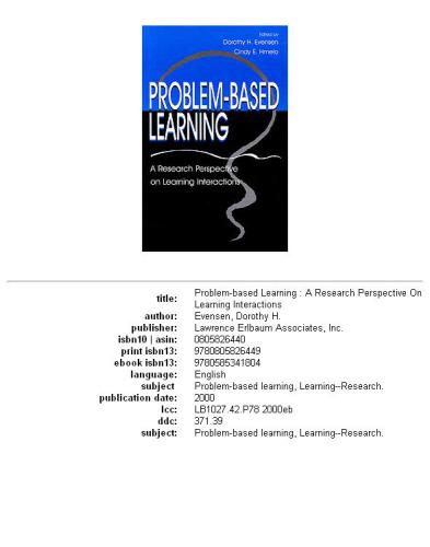 Problem-based learning: a research perspective on learning interactions, Page 962