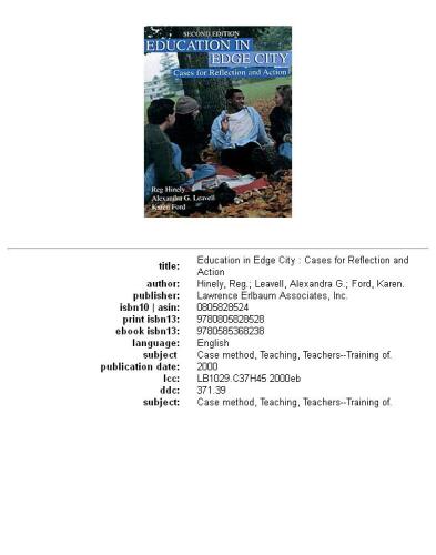 Education in Edge City: cases for reflection and action