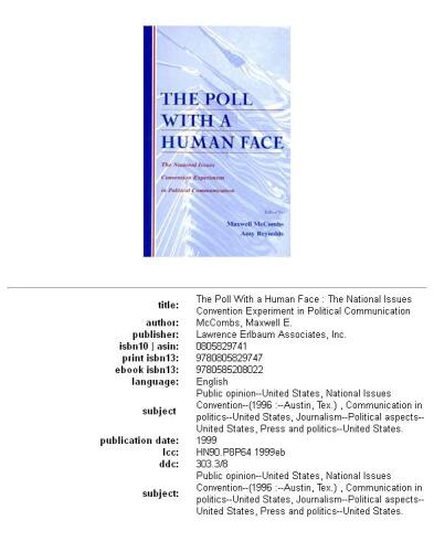 The poll with a human face: the National Issues Convention experiment in political communication