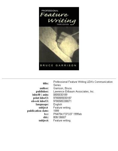 Professional feature writing