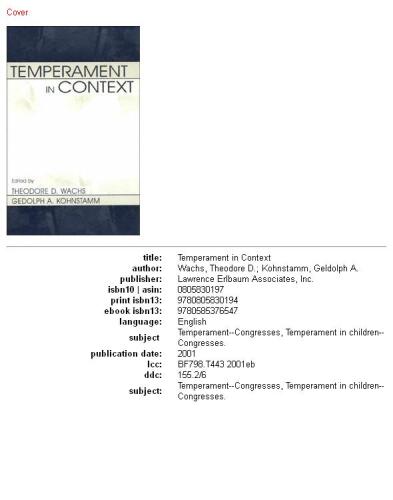 Temperament in context