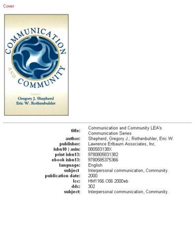 Communication and community