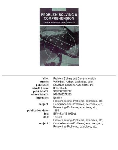 Problem solving and comprehension