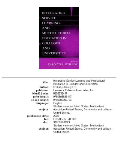 Integrating service learning and multicultural education in colleges and universities