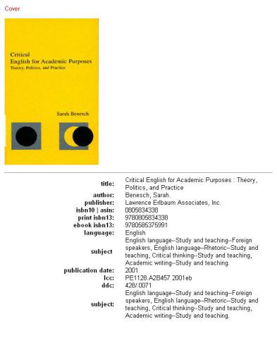 Critical English for academic purposes: theory, politics, and practice