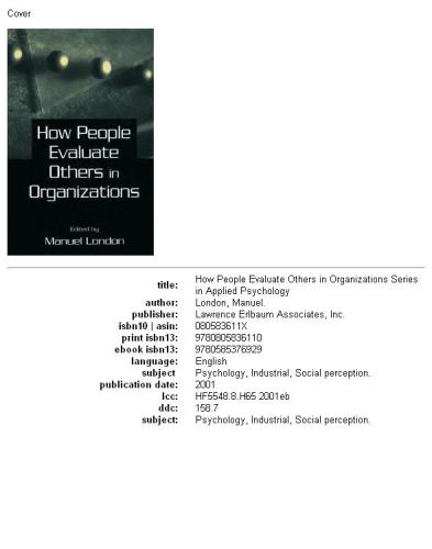 How people evaluate others in organizations