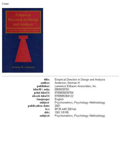 Empirical direction in design and analysis