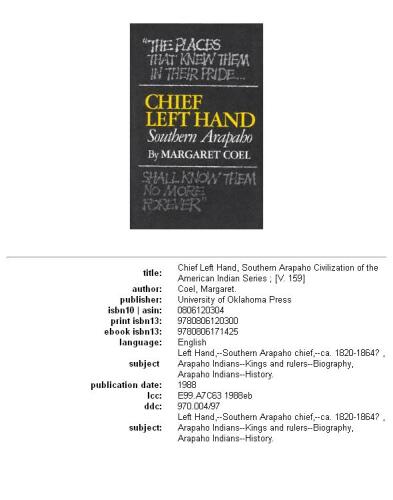 Chief Left Hand: Southern Arapaho
