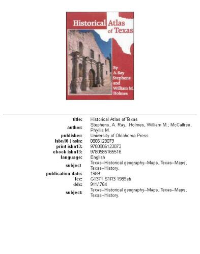 Historical Atlas of Texas