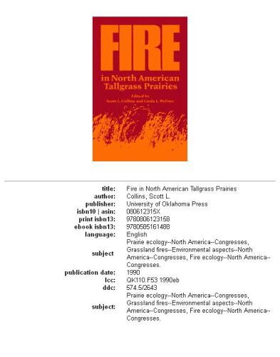 Fire in North American Tallgrass Prairies