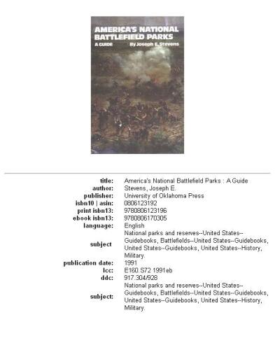 America's National Battlefield Parks: A Guide