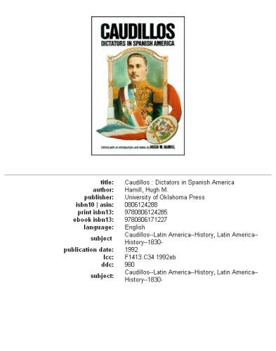 Caudillos: dictators in Spanish America