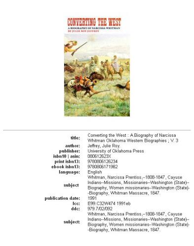 Converting the West: A Biography of Narcissa Whitman