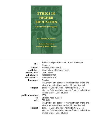 Ethics in higher education: case studies for regents