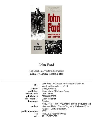John Ford: Hollywood's Old Master