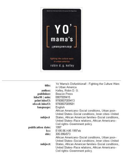 Yo' mama's disfunktional!: fighting the culture wars in urban America