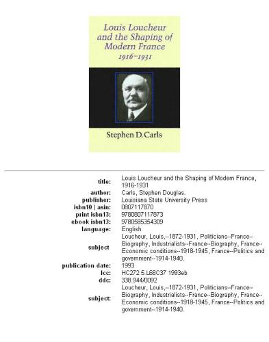 Louis Loucheur and the shaping of modern France, 1916-1931