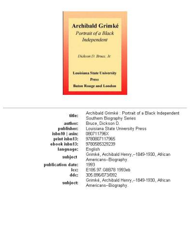 Archibald Grimké: portrait of a Black independent