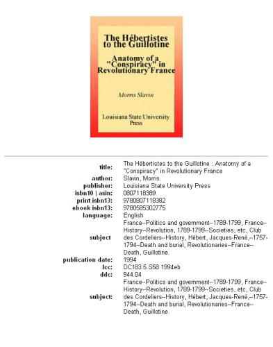 The Hébertistes to the guillotine: anatomy of a ''conspiracy'' in revolutionary France