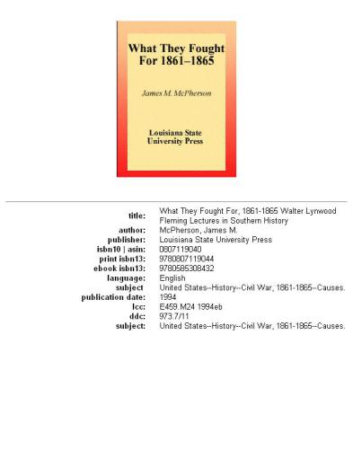 What they fought for, 1861-1865