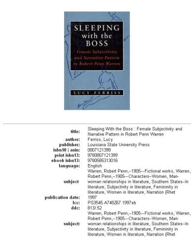Sleeping with the boss: female subjectivity and narrative pattern in Robert Penn Warren
