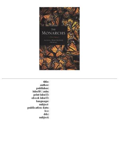 The monarchs: a poem sequence