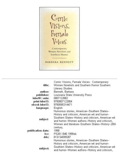 Comic visions, female voices: contemporary women novelists and Southern humor