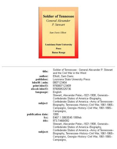 Soldier of Tennessee: General Alexander P. Stewart and the Civil War in the West