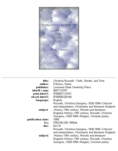 Christina Rossetti: faith, gender, and time