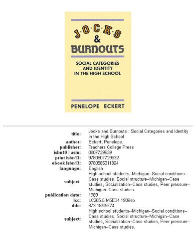 Jocks and burnouts: social categories and identity in the high school