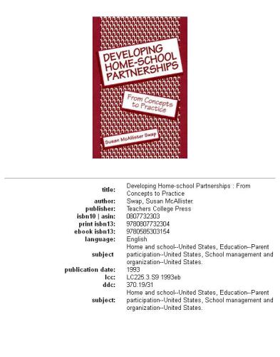 Developing home-school partnerships: from concepts to practice