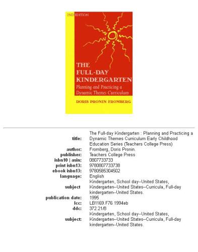 The full-day kindergarten: planning and practicing a dynamic themes curriculum