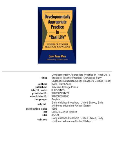 Developmentally appropriate practice in 'real life': stories of teacher practical knowledge