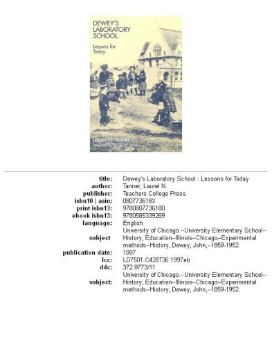 Dewey's laboratory school: lessons for today