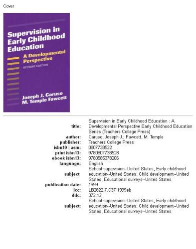 Supervision in early childhood education: a developmental perspective